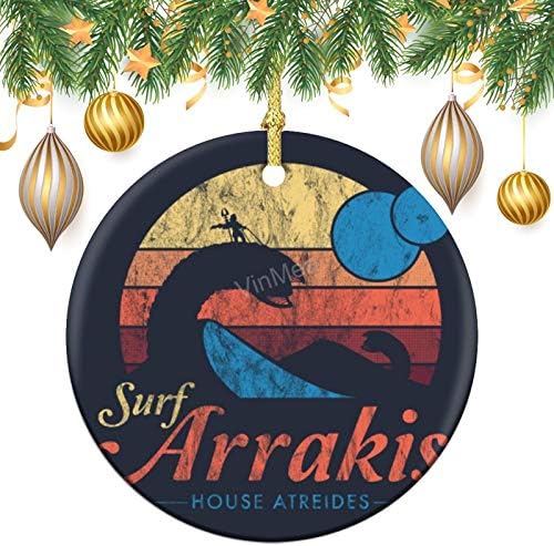 קישוטים עגולים - קישוט קרמיקה ביקור באראקיס - גלישה במצוקה וינטג ' - דיונה - מדע פי קישוט חג המולד לחג |
